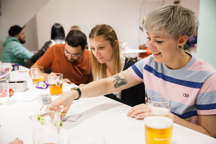 People at a work social idea event in London 